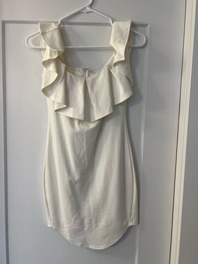 Angel Biba Ivory Ruffle Mini Dress